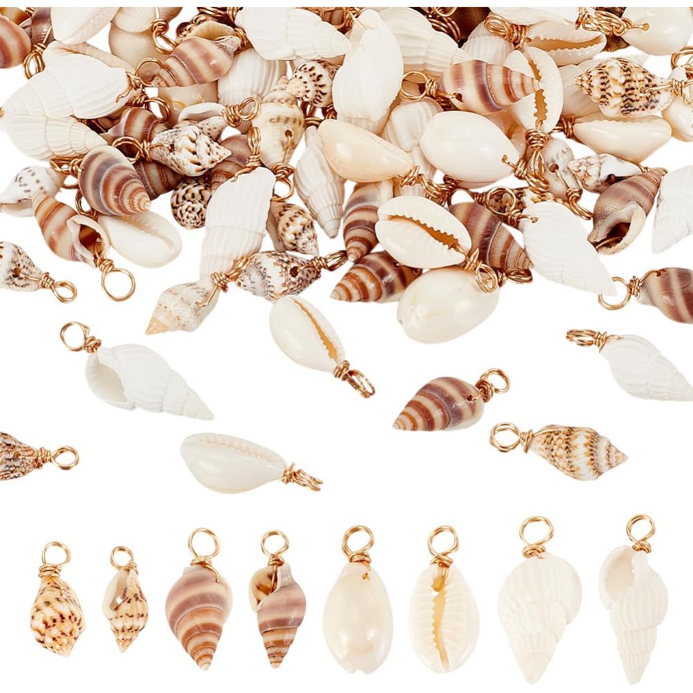 Jewelry Making Tutorials - 100pcs 4 Styles Natural Shell Charms