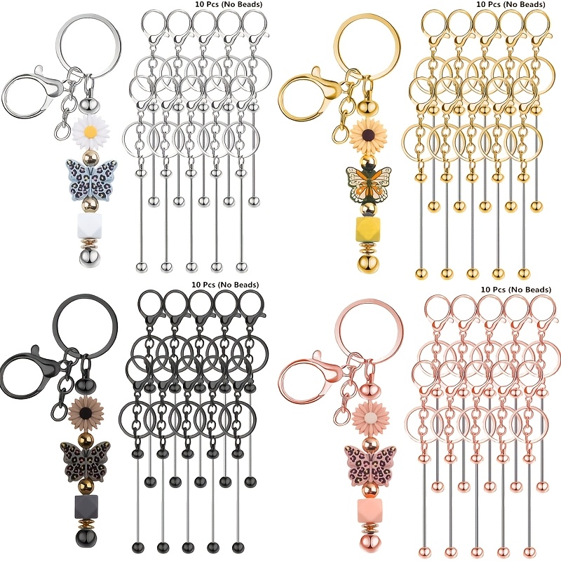 Jewelry Making Tutorials - 10pcs DIY Unique Blank Beaded Keychain