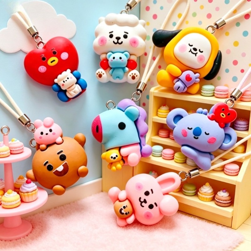 7pcs BT21 Resin Cartoon Charm  - огляд і ціна Jewelry Making Hobby
