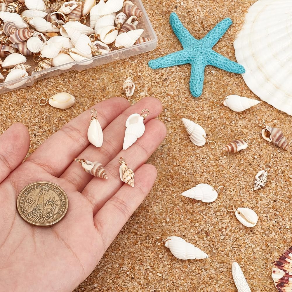 100pcs 4 Styles Natural Shell  - огляд і ціна Jewelry Making Tutorials
