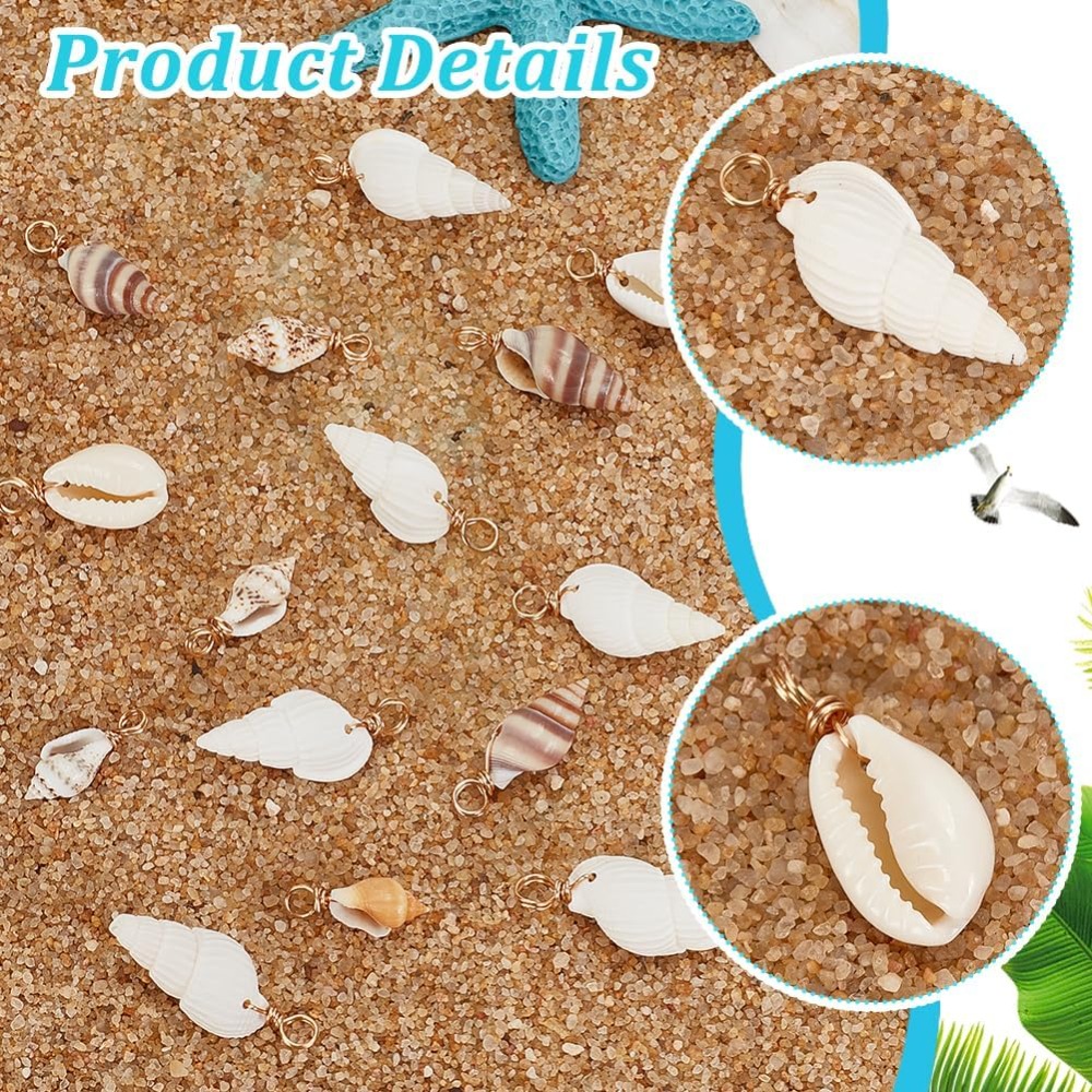 100pcs 4 Styles Natural Shell  - огляд і ціна Jewelry Making Tutorials