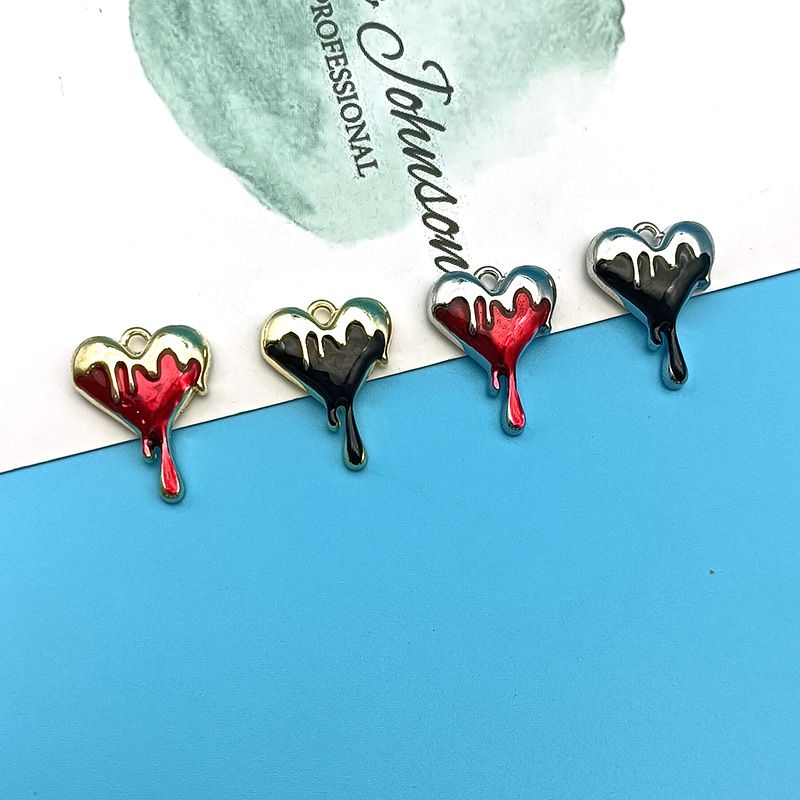 10pcs Melt Heart Charms Black  - огляд і ціна Jewelry Making For 5 Year Old
