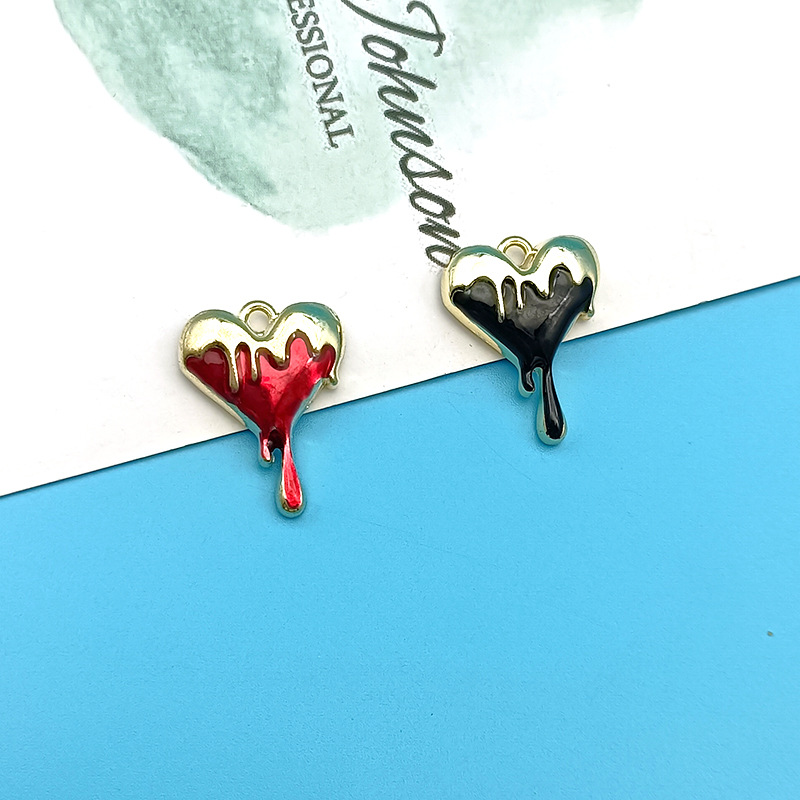 10pcs Melt Heart Charms Black  - огляд і ціна Jewelry Making For 5 Year Old