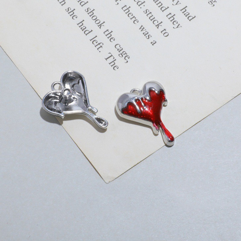 10pcs Melt Heart Charms Black  - огляд і ціна Jewelry Making For 5 Year Old